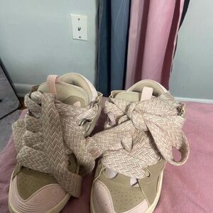 Stylish Pink and Tan Sneakers